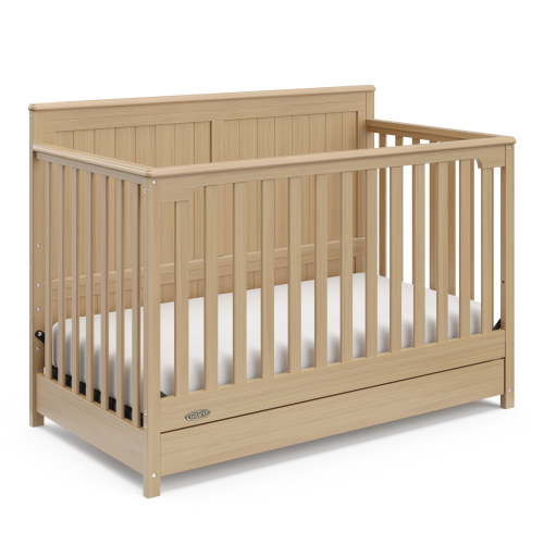 Graco Hadley 5-in-1 Convertible Baby Crib with Drawer, Driftwood