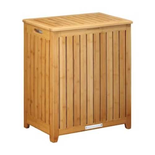 Oceanstar Spa-Style Bamboo Laundry Hamper with Lid, Rectangular Design, Durable Wood Construction, Canvas Liner, Brown, 24.75-in H x 20.13-in W x 13.25-in L BRH1248 at Lowes.com