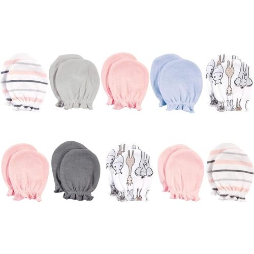 Hudson Baby Baby Hudson Baby Unisex Baby Cotton Scratch Mittens, Pink Clouds, One Size