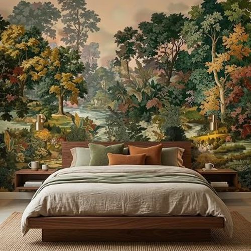 Forest Wallpaper Peel and Stick Tropical Jungle Lanscape Self Adhesive Wall Mural for Bedroom Livingroom Bathroom