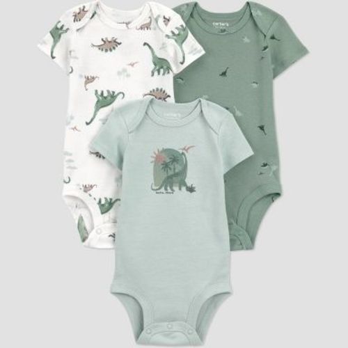 Carter's Just One You® Baby Boys' 3pk Dino Bodysuits - Green 3M