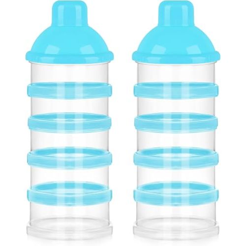 Accmor Formula Dispenser On The Go, 5 Compartments Stackable Formula Container for Travel, Baby Milk Powder Kids Snack Container, BPA Free