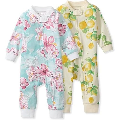 Burt's Bees Baby Unisex Sleep and Play Pajama, Footless One-Piece Zipper PJ | Soft organic cotton footed sleep & play features a loose, relaxed fit and 2-way zipper for easy nighttime changes