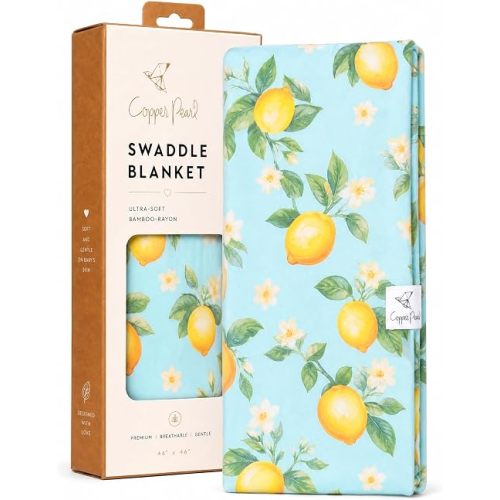 Copper Pearl Swaddle Blankets for Newborns | Soft Stretchy Receiving Blankets for Boys and Girls | Large 46 x 46 Inch Baby Blankets | Lightweight and Breathable Swaddles | Melody