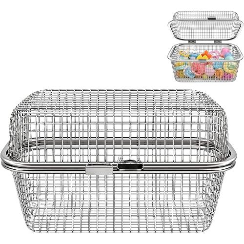 304 Stainless Steel Dishwasher Basket | Fine Mesh Dishwasher Utensil Organizer for Baby Bottle, Baking Tools & Small Kitchen Items