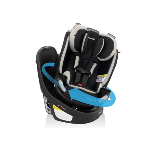 Evenflo Revolve360 Slim 2-in-1 Rotational Car Seat with Quick Clean Cover (Salem Black)
