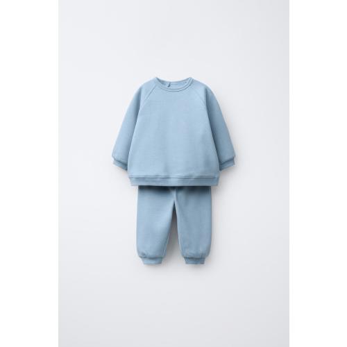 BASIC SWEATSHIRT AND JOGGER PANTS SET - Light blue | 1-3M