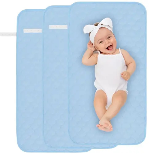 3Pack Baby Changing Pad Liners 27" x 14" Waterproof Longer Changing Mat Sheet Washable Reusable Baby Diaper Changing Table Cover
