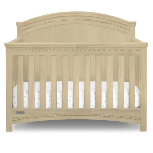 Simmons Kids SlumberTime Emma 4-in-1 Convertible Baby Crib N More - Greenguard Gold Certified, Natural Sandstone