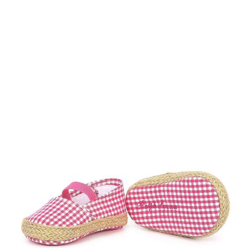 Polo Ralph Lauren Girls' Bowman Gingham Espadrille Crib Shoes (Infant)
