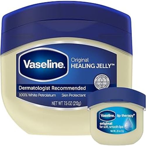 Vaseline Original Healing Jelly, Skin Protectant with 100% White Petrolatum + Original Lip Therapy for Soft, Smooth Lips