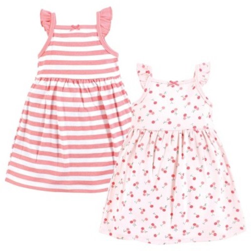 Hudson Baby Girls Cotton Dresses, Cherry Sweet, 3-6 Months