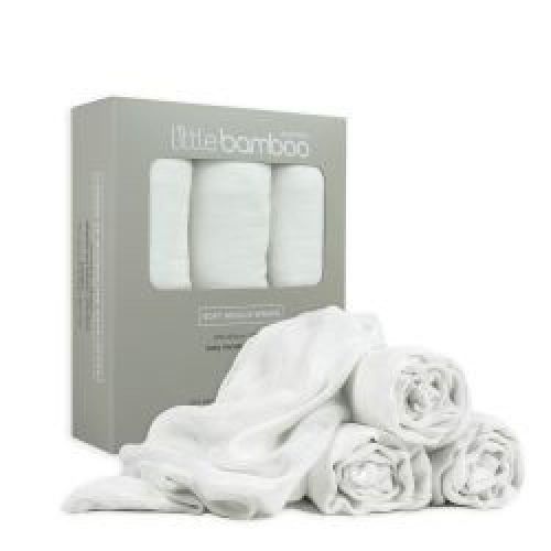 Little Bamboo Muslin Wraps 3 Pack Natural