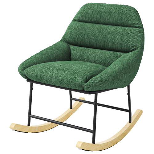 Neche Nursery Rocking Chair, Chenille Upholstered, Glider Rocker Rocking Accent Chair for Living Room, Bedroom - Green