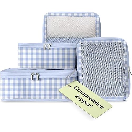 Vandel Space-Saving Compression Packing Cubes for Women, Men, Compressible Carry On Suit Case Organizer Luggage Packing Cubes for Travel Organizer Bags for Luggage and Backpacks, Suitcase Cube