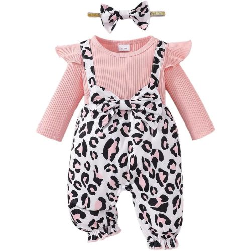 Baby Girl Clothes Fall Winter Outfit Infant Girl Plaid Long Sleeve Ruffle Romper One Piece Jumpsuit with Headband