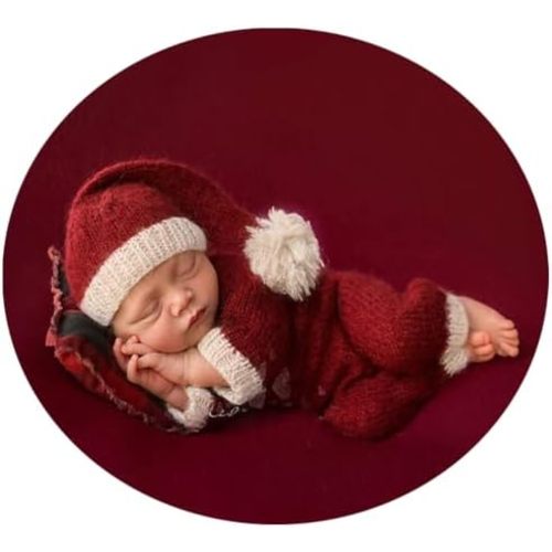 Christmas Newborn Photography Props Boy Girl Crochet Santa Claus Hat Pants