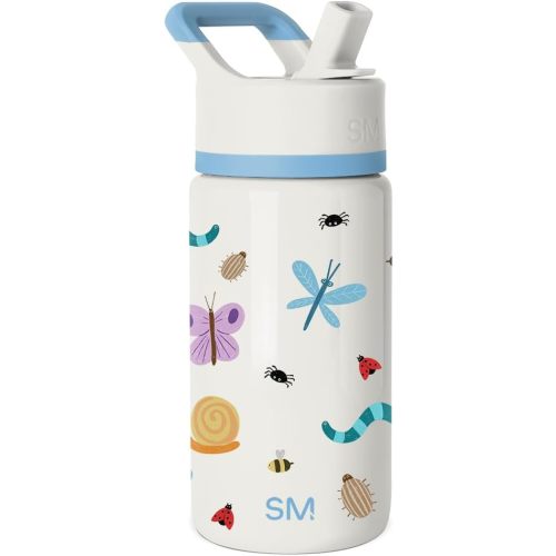 Simple Modern Kids Summit Water Bottle with Straw Lid | 14oz Stainless Steel Cup Insulated Tumbler for Toddlers, School | Cute Critters