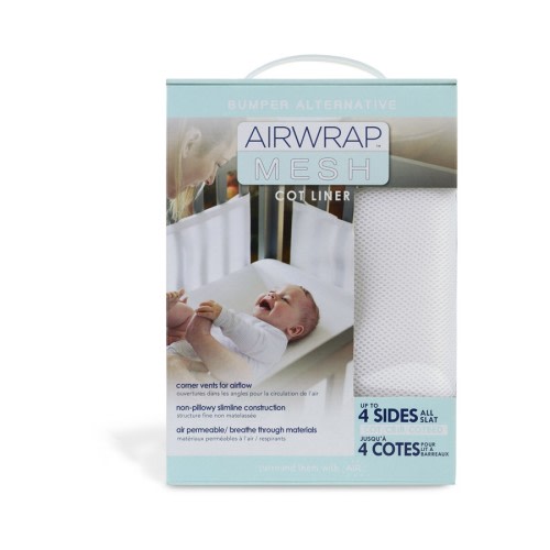 Airwrap Mesh Cot Liner Bumper 4 Sides - White