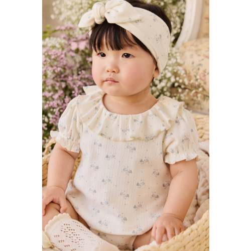 Organic Cotton Pointelle Marlene Bodysuit - Molly Blue