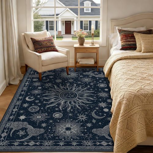sun and moon washable 5x7 rug