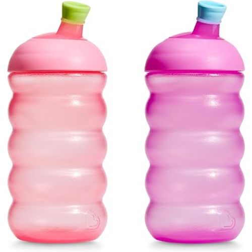 Munchkin Click Lock Bite Proof Sippy Cup, 10oz, 2 Pack, Pink/Purple