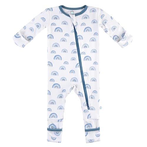 Dreamland Baby Bamboo Viscose Baby Pajamas (0-9 months). Ultra Soft Viscose Sleepers with 2-Way Zipper, Mitten & Foot Cuffs