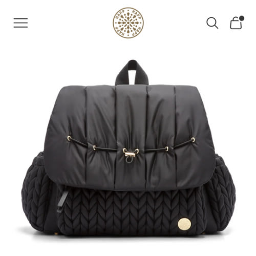 Levy Stylish Diaper Backpack - Black Herringbone