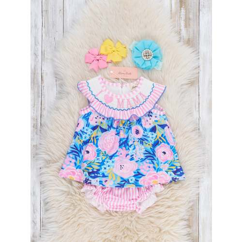 Mama Love Garden Smocked Bloomers Outfit