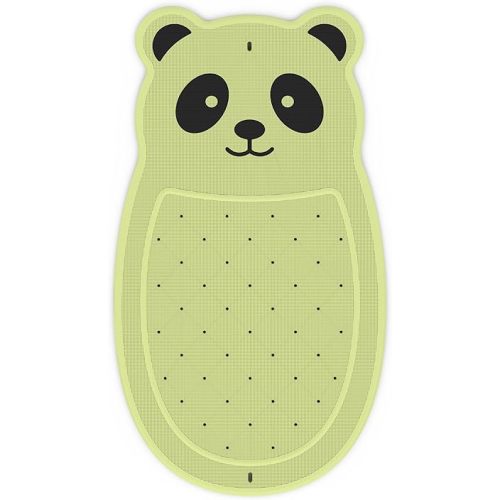 Panda Kids Bath Mat, Natural Rubber Bathtub Mat Non Slip for Toddlers, Quick Drain Design, Dual Size Suction Cups, BPA Free Baby Bath Mat, Low Odor, Soft Anti Slip Surface, 32 x 18 Inch, Green