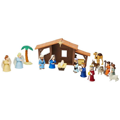 Nativity Playset for Children - 19 Pieces by BibleToys - Includes Mary, Joseph, Baby Jesus - Christmas Toys for Children
