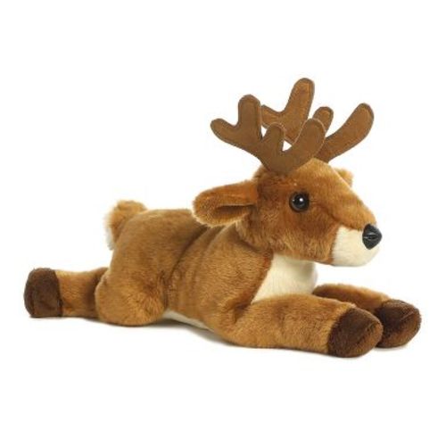 Aurora Medium Brown Flopsie 12" White Tailed Buck Adorable Stuffed Animal