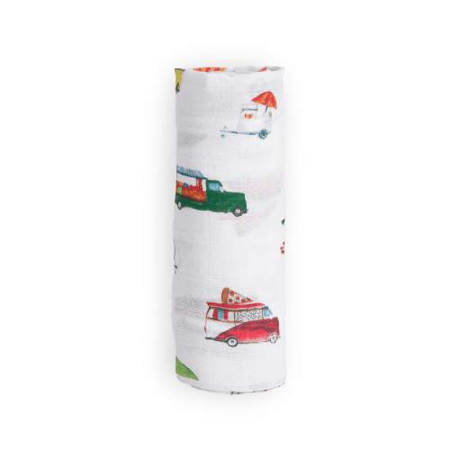 Cotton Muslin Swaddle Blanket - Food Truck