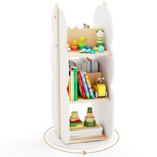 Costway Kid's Rotating Bookshelf w/5 Shelves 360° Rotatable Display Shelf for Kid's Room