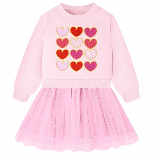 Vieille Girls Dresses Long Sleeve Sweat Party Dress with Sequin Tulle Skirt 2-7 Years