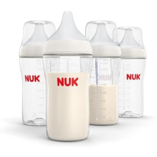NUK Perfect Match Natural Transition Baby Bottle, 8oz, 4-Pack