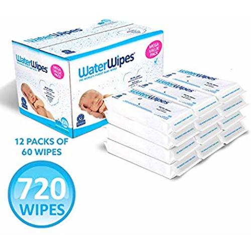 WaterWipes Unscented Baby Wipes, Sensitive and Newborn Skin, 12 Packs (720 Wipes) - 720 Count
