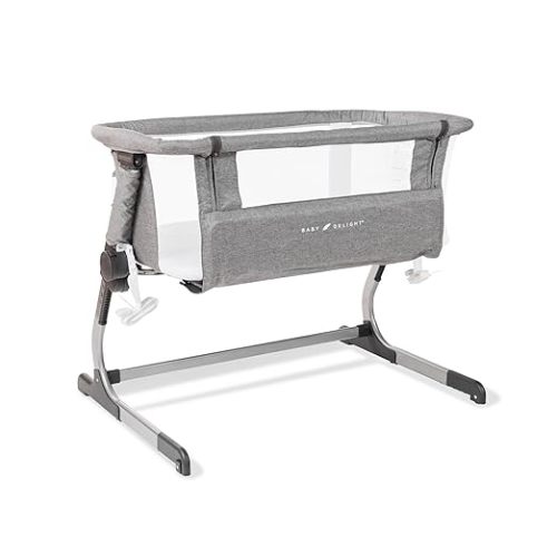 Baby Delight Beside Me Dreamer Bassinet | Bedside Sleeper | 6-Position Height Adjustment | Charcoal Tweed