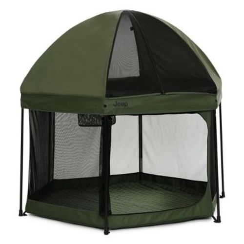 Jeep Hexagon Pop Up Playard with Removable Canopy - Olive Green