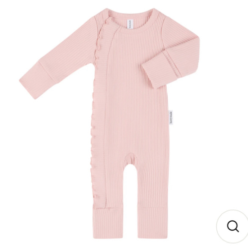 Baby Frill Onesie - Dusty Pink