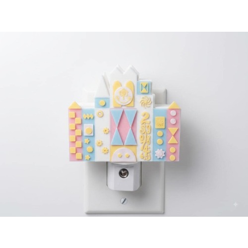 Small World Clock LED Night Light Plug In, Disney Clock face Wall Lamp, Pastel Nursery Decor, Lamp for Kids Room, Disney Baby Shower Gift
