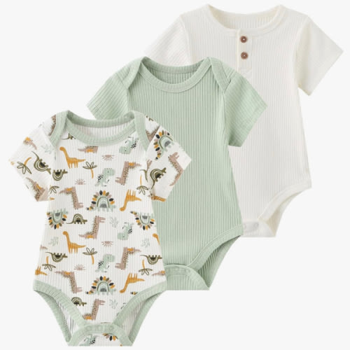 Ruliby Baby Bodysuit Boy Girl Clothes Soft Newborn Infant Outfit Short Sleeve Romper