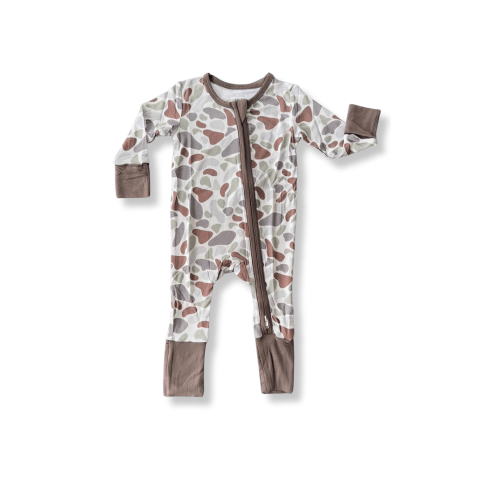 Retro Camo Brown Zippy Pajama – TidalTots