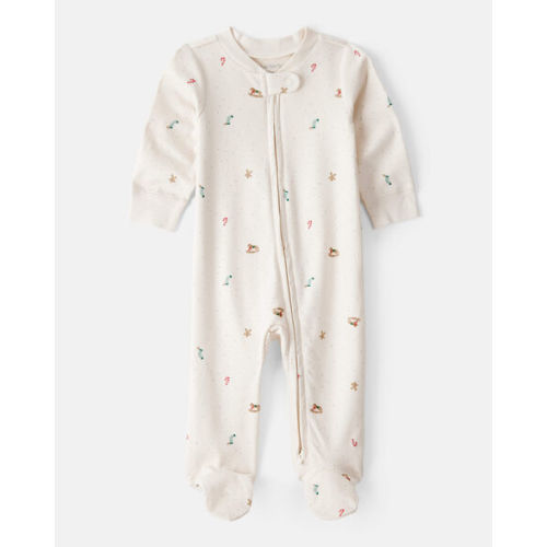 Baby Mini Christmas 100% Cotton Sleep & Play Pajamas - Cream - Carter's | Carter's