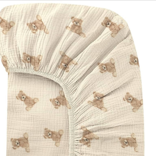 Premium Soft Cotton 52x28 Inches Muslin Crib Sheets Fitted Crib Mattress Sheet for Baby Girls & Boys, Soft Boho Neutral Toddler Bedding Bed Sheets Fits Well Standard Size Crib Mattress 28x52 Inches