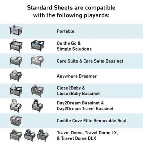 Graco® Pack n Play® 2-Pack Playard Sheets in Grey and Pale Grey - GREY - 2 PACK