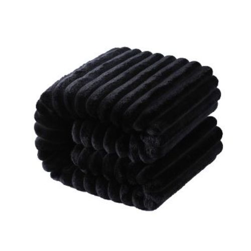 Flannel Fuzzy Toddler Blanket, Fluffy Warm and Lightweight Baby Plush Blanket, 30x40 Inches, Black - NTBAY