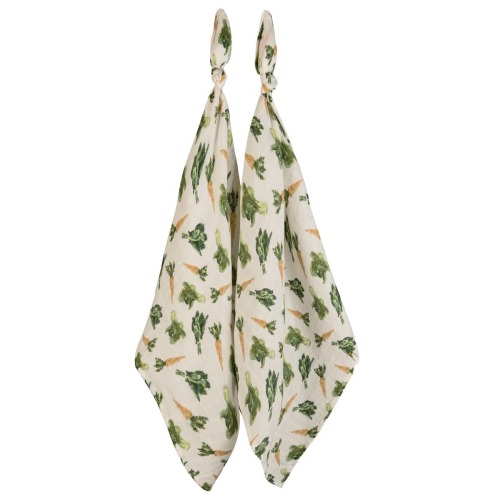 Fresh Veggies Organic Cotton Muslin Two-Piece Burp Cloth Set
