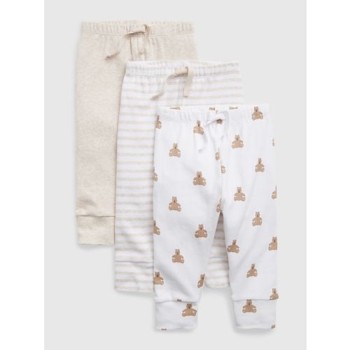 Baby First Favorite 100% Organic Cotton Pull-On Pants (3-Pack) in oatmeal heather, size: 0-3 M
