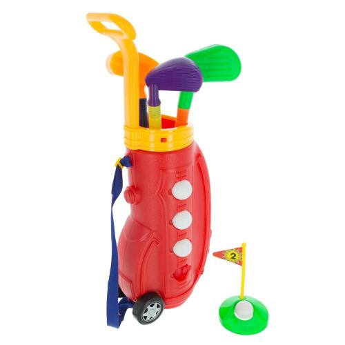 Toy Time Toddler Toy Golf Play Set with Plastic Bag, 2 Clubs, 1 Putter, 4 Balls, Putting Cup Indoor or Outdoor Use